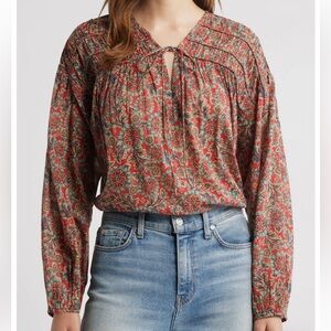 DOEN RENELLE TOP -- L'ORANGE SOLEIL FLEURIT NWOT